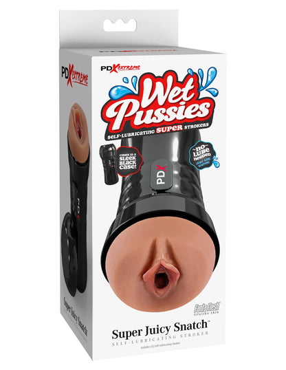Pipedream Wet Pussies Super Juicy Snatch Self-Lubricating Stroker - Brown
