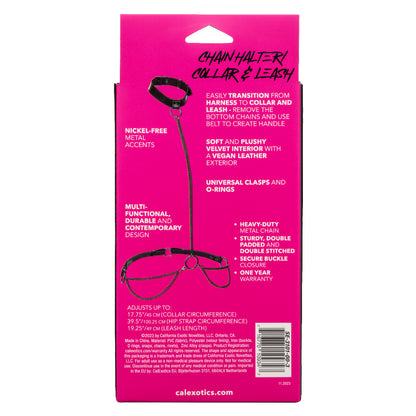 Euphoria Collection Chain Halter/collar and Leash - Black