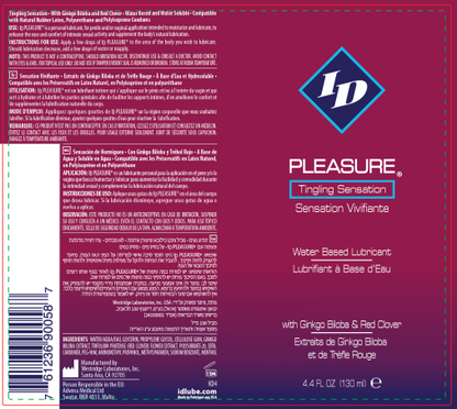 ID Pleasure Water-Based Lubricant with Stimulation – 4.4 Fl Oz