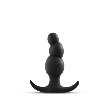 Anal Adventures Platinum Stacked Plug - Black - Silicone Anal Toy