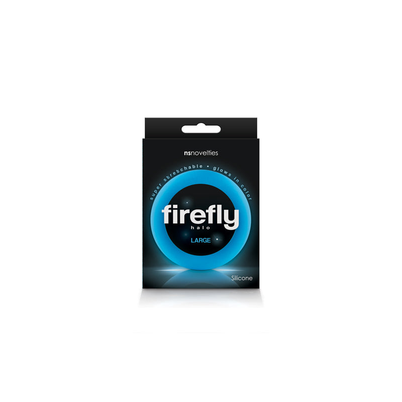 Firefly Halo Large Glow-in-the-Dark Cock Ring - Blue