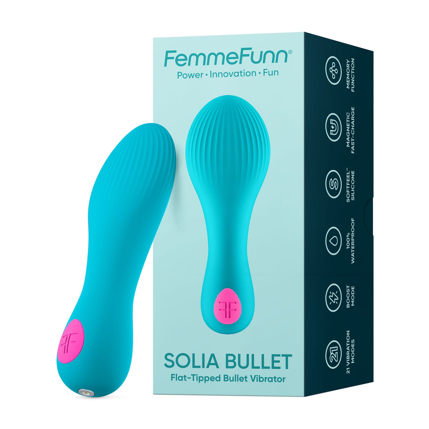 Femme Funn Solia Bullet Vibrator – Flat Tipped – Turquoise