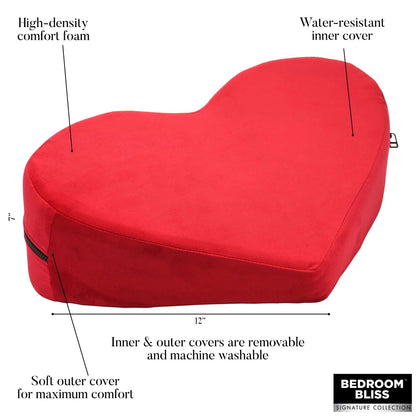 XR Brands Love Pillow Heart Pillow – Red – High-Density Foam Support Cushion