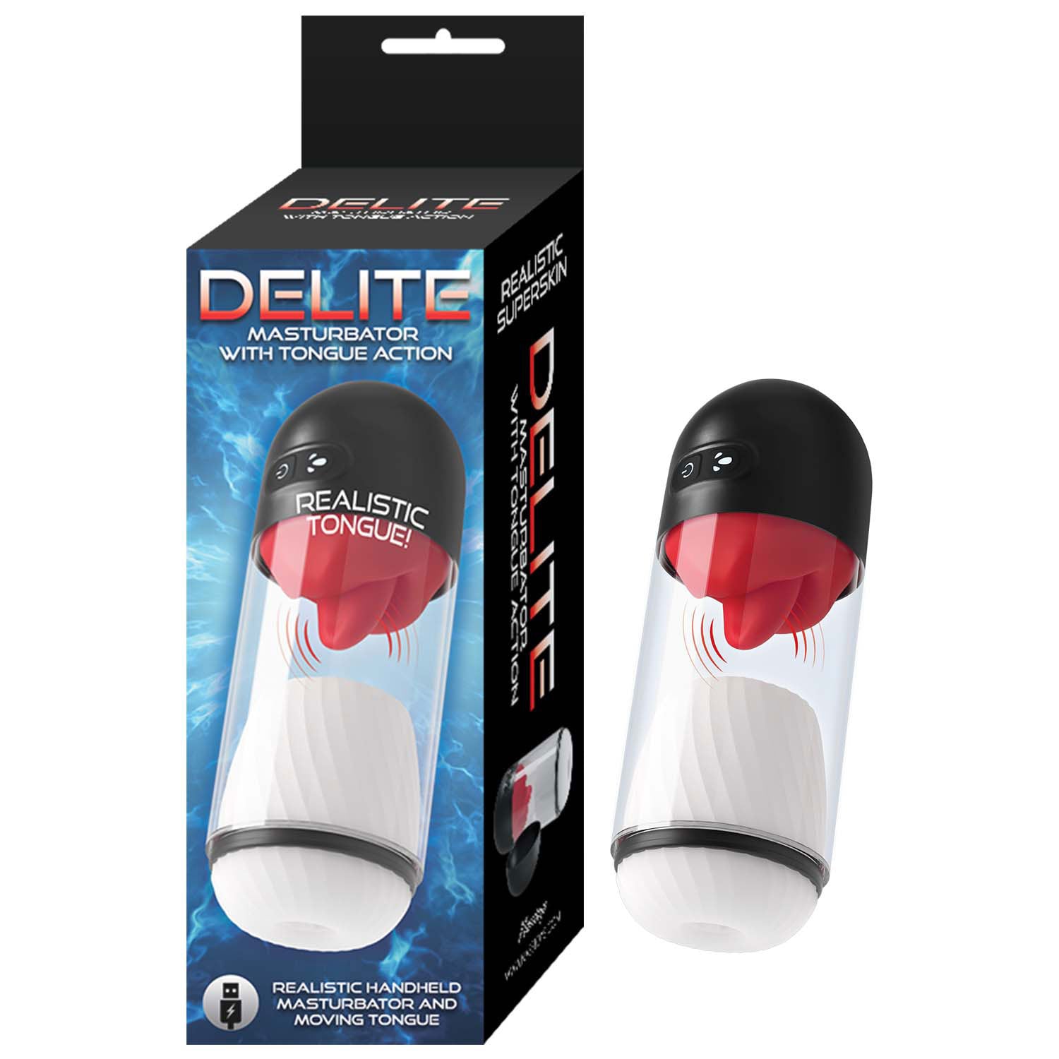 Nasstoys Delite Masturbator with Tongue Action - White