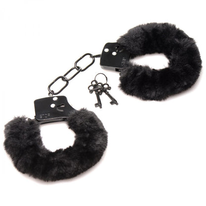 XR Brands Cuffed in Fur Furry Handcuffs – Black