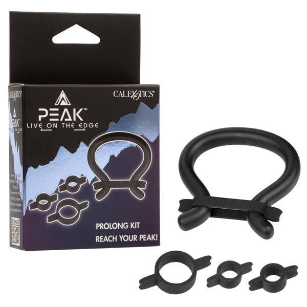 CalExotics Peak Prolong Kit - Enhancer with 4 Silicone Bands - Black