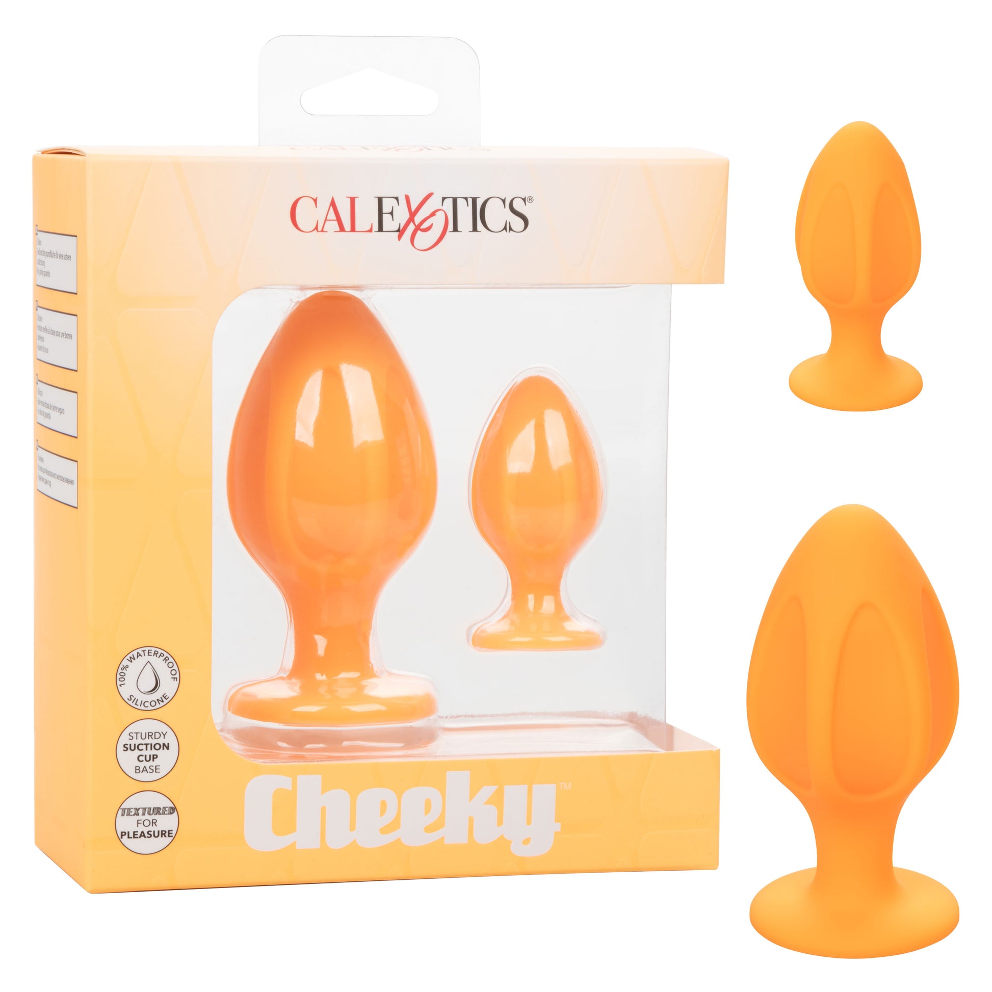 CalExotics Cheeky Anal Plug Set – Waterproof Silicone – Orange