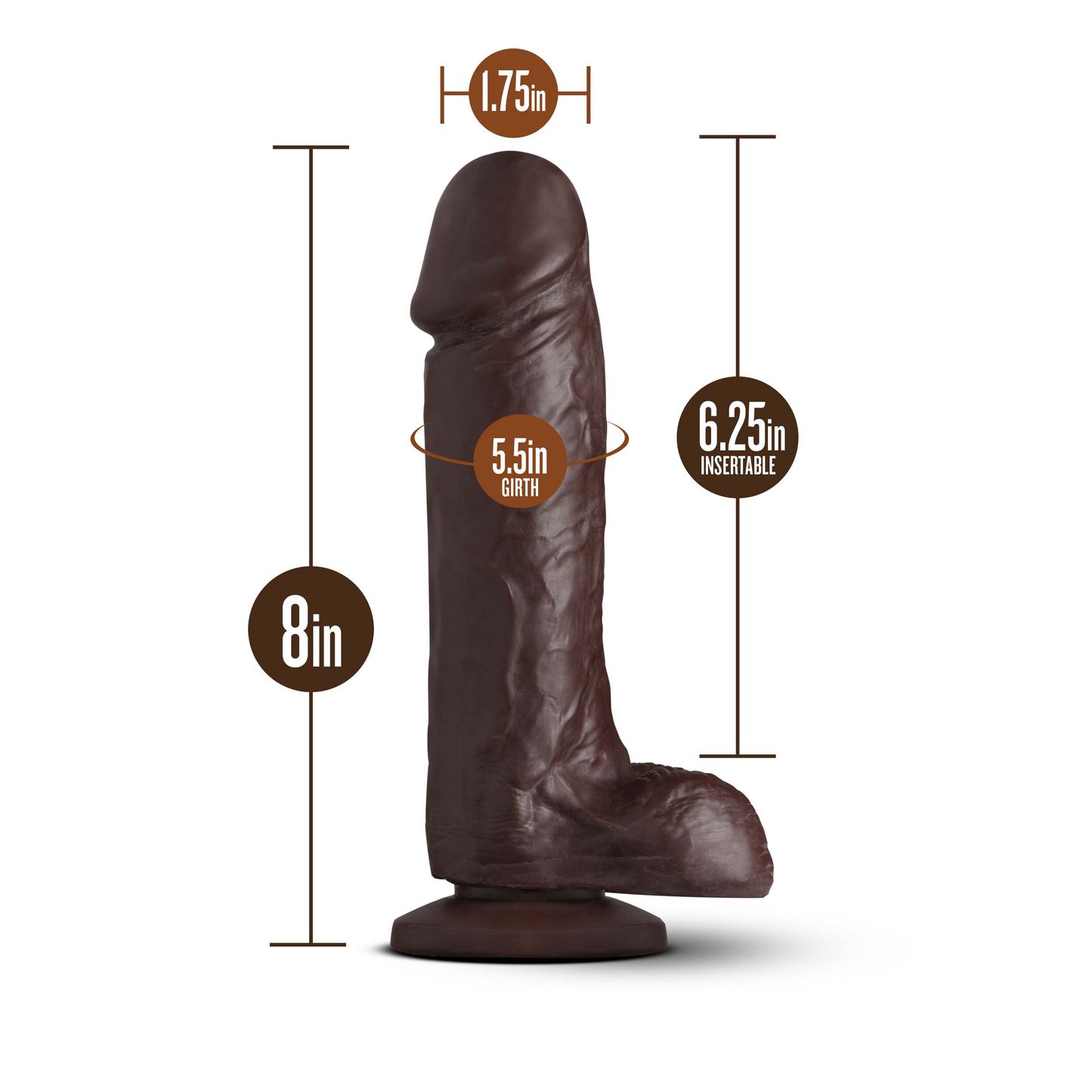 Blush Loverboy The Movie Star Chocolate Realistic Dildo with Suction Cup Base