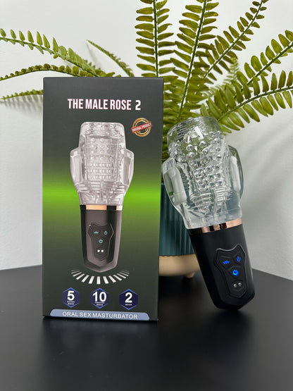 The Male Rose 2 Dual Motor Masturbator with 10 Vibration and 5 Suction Modes - Clear