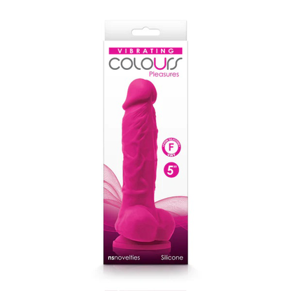 Colours Pleasures Vibrating Dildo - Pink - 5" Multi-Function Dildo with Suction Cup