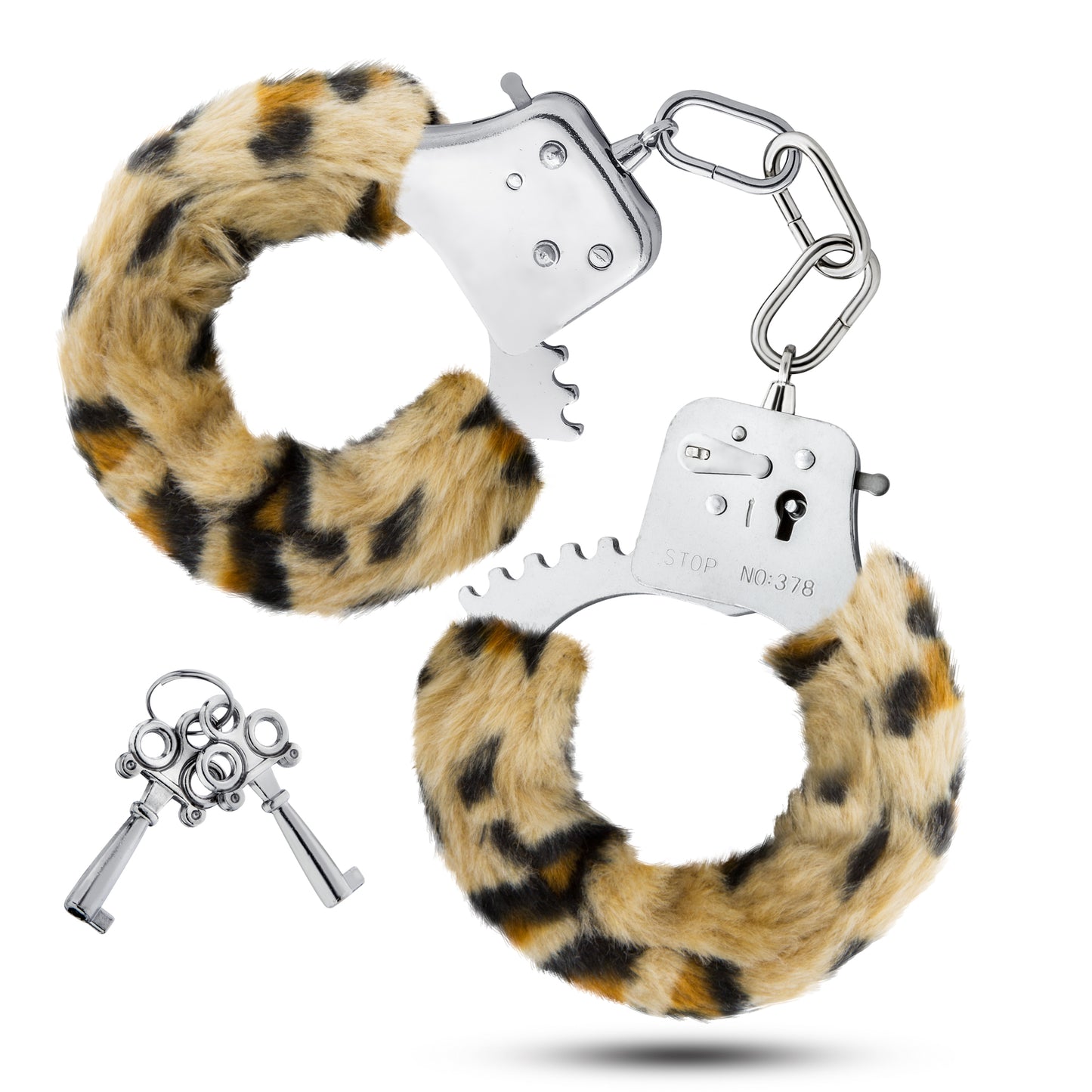 Blush Temptasia Cuffs - Leopard Print Adjustable Cuffs with Safety Release