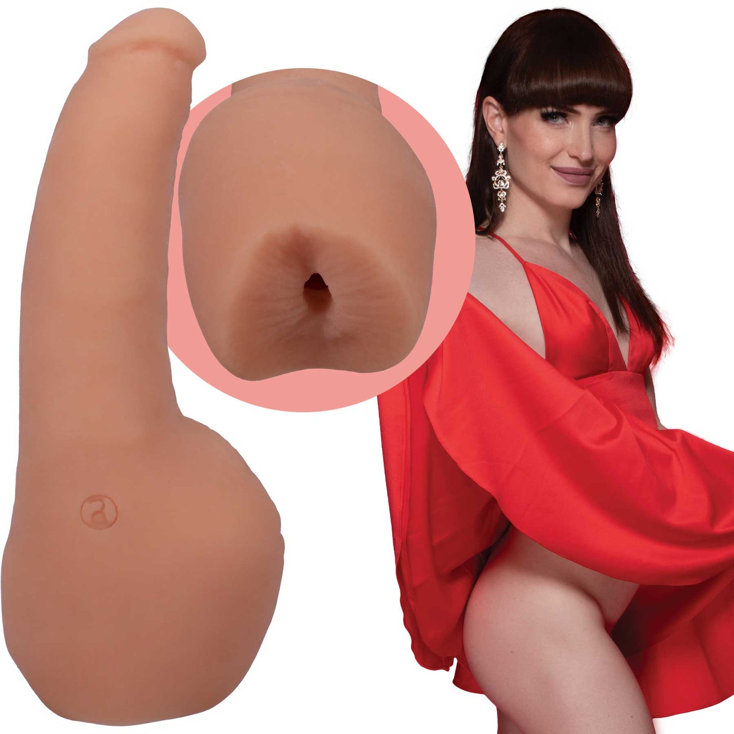Doc Johnson Natalie Mars Signature Cock with Penetrable Ass - Realistic - Vanilla