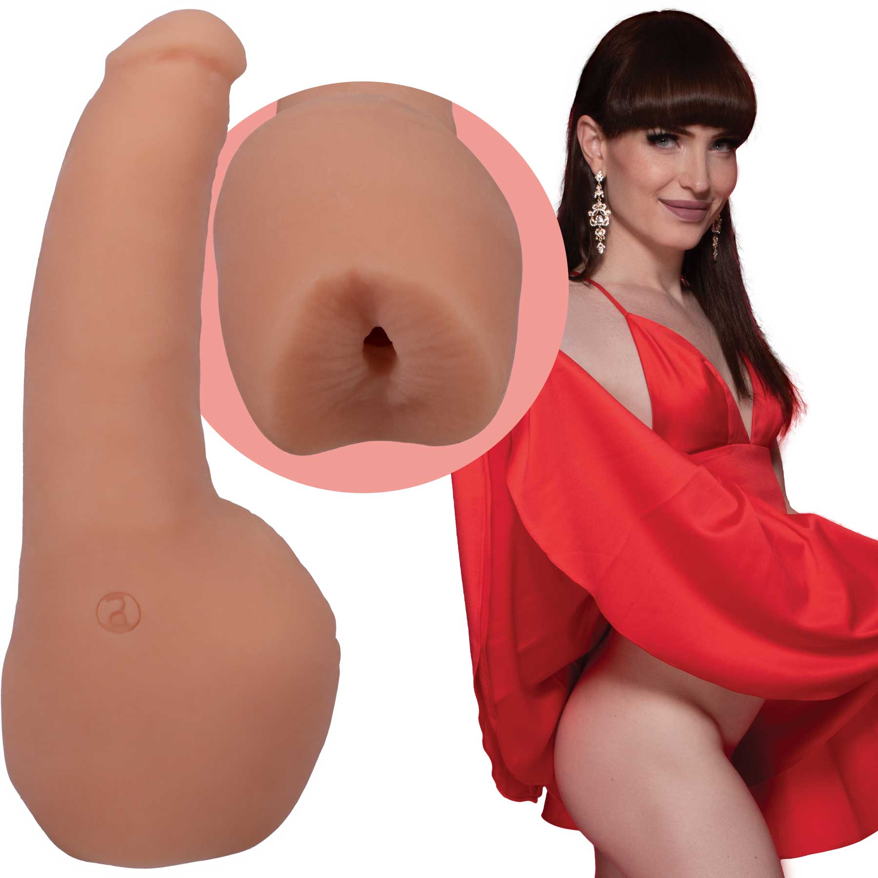 Doc Johnson Natalie Mars Signature Cock with Penetrable Ass - Realistic - Vanilla