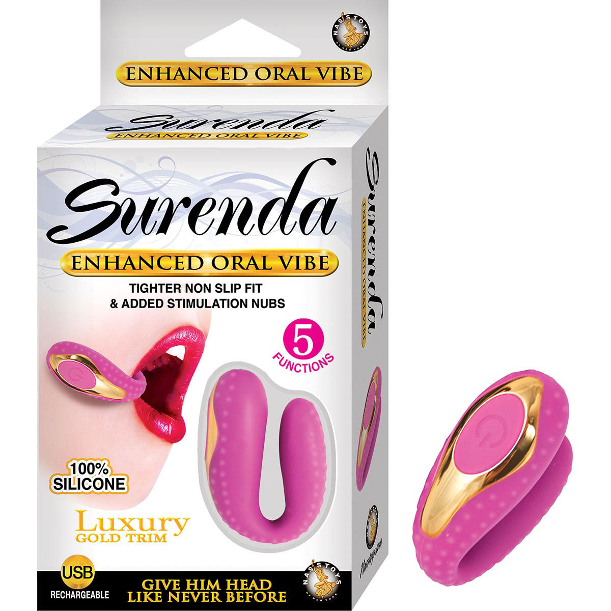 Surenda Enhanced Oral Vibe - Rechargeable Vibrator with 5 Functions - Pink
