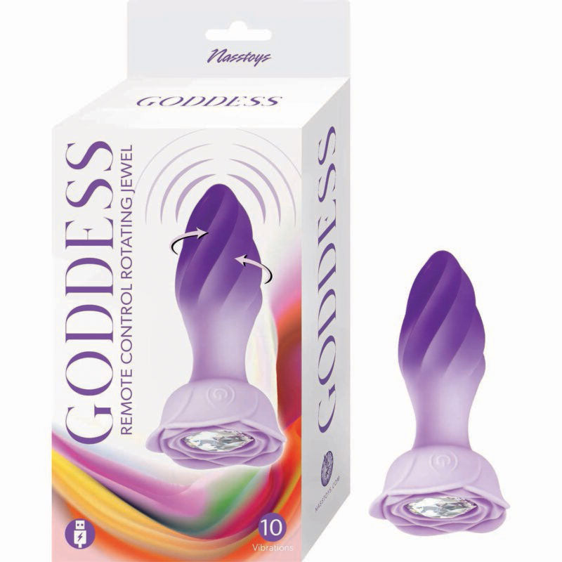 Nasstoys Goddess Remote Control Rotating Jewel Plug - Purple