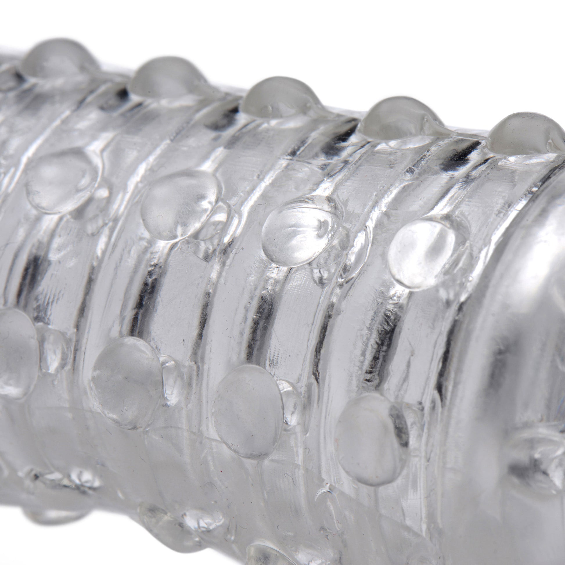 XR Brands 1.5 Inch Penis Enhancer Sleeve - Clear with Textured Stimulation