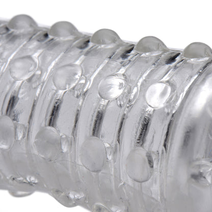 XR Brands 1.5 Inch Penis Enhancer Sleeve - Clear with Textured Stimulation