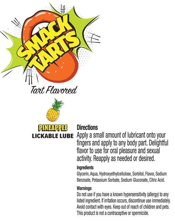 Little Genie SMACK Tarts Lube 3ML Pouch Display – Sour Pineapple