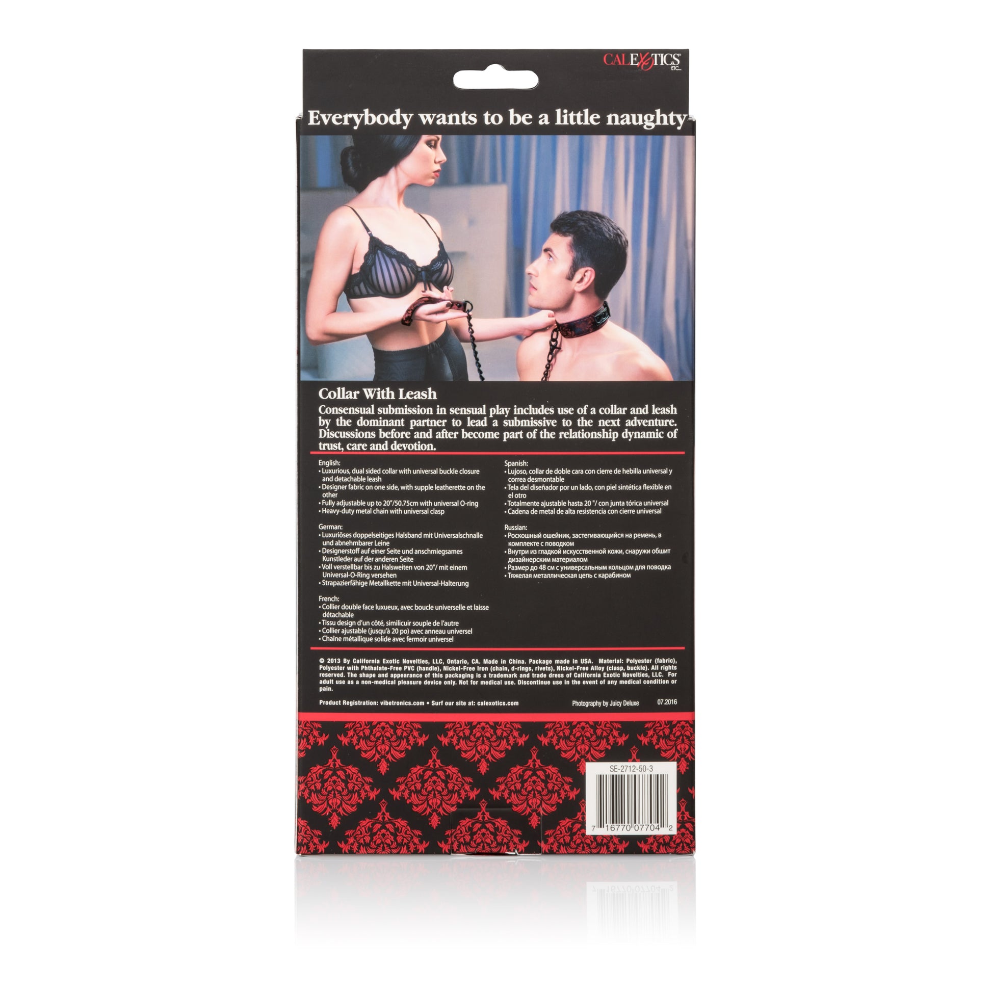 CalExotics Scandal Collar with Leash – Red