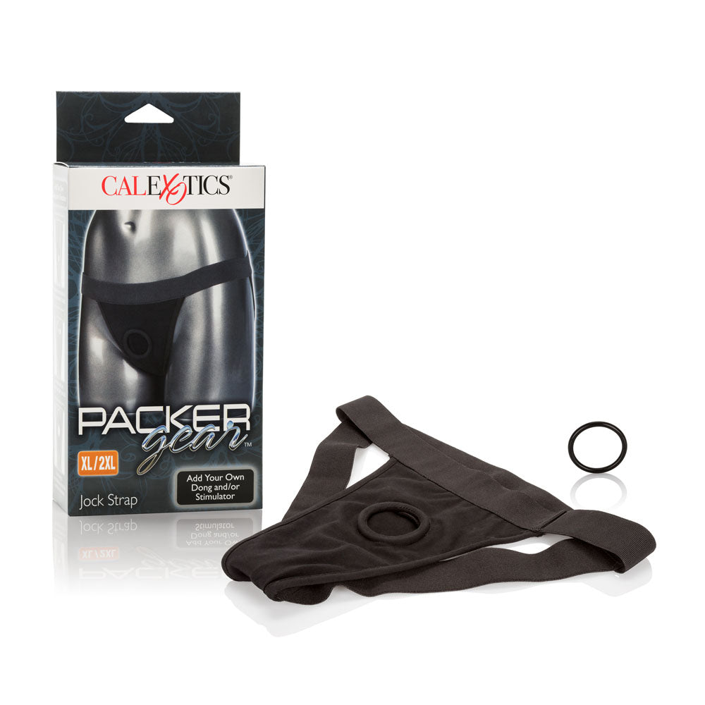 Packer Gear Jock Strap XL/2XL - Black - Ultra-Soft Harness with Internal Probe Straps