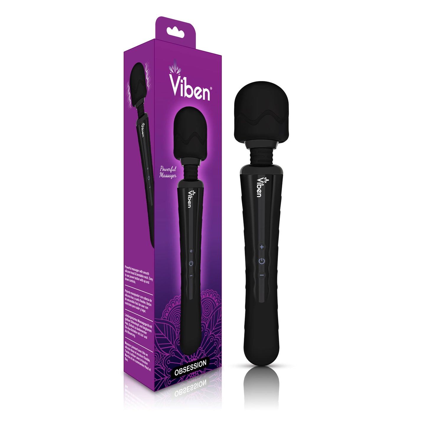 Viben Obsession Wand Massager – Black – Powerful Multi-Function Massager