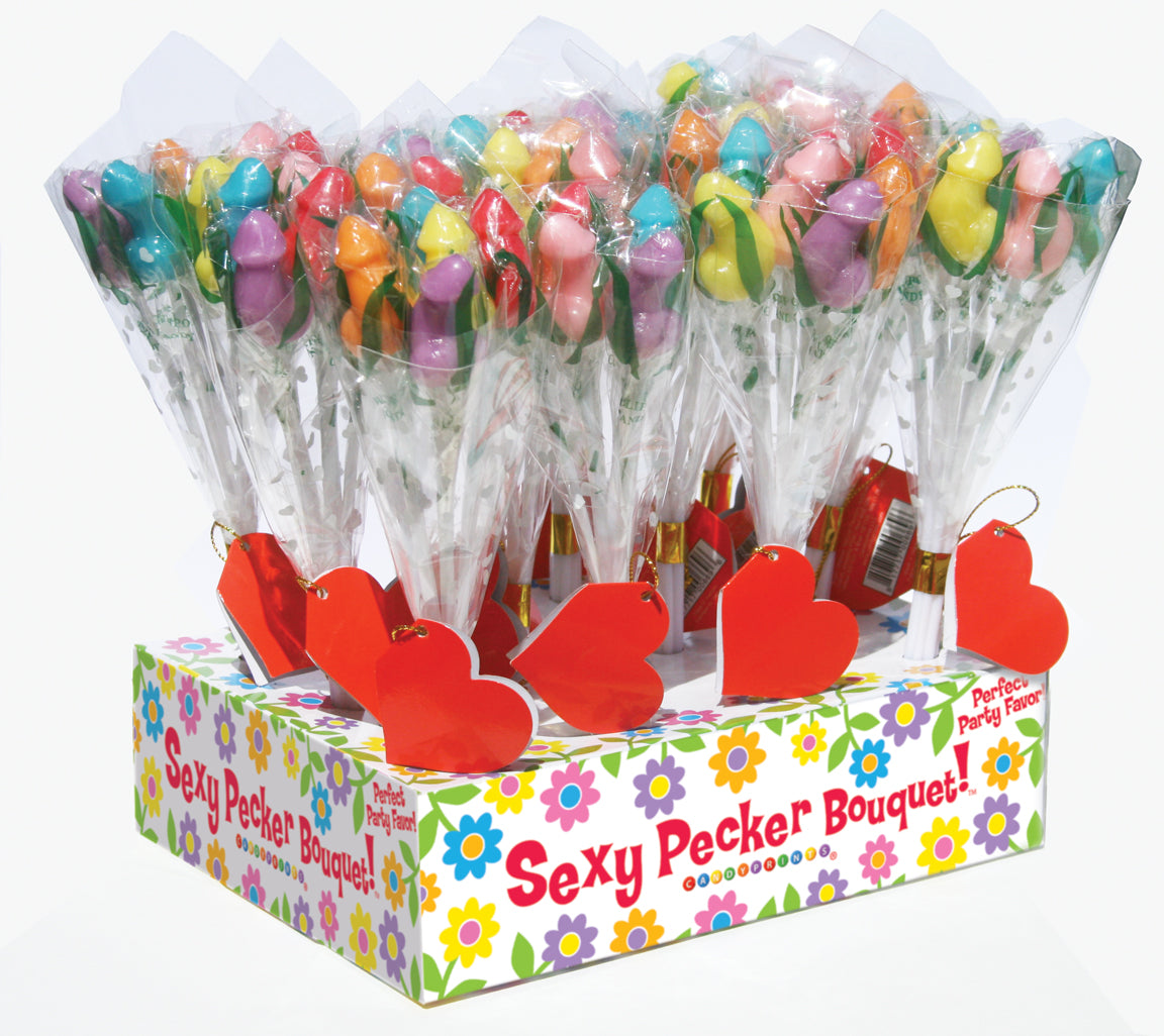 Little Genie Candy Penis Bouquet - 12 Piece Display - Multi Color