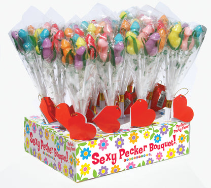 Little Genie Candy Penis Bouquet - 12 Piece Display - Multi Color