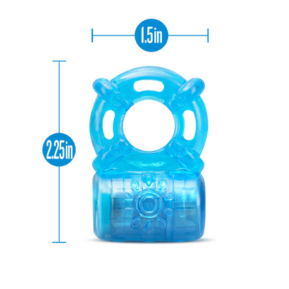 Stay Hard Rechargeable 5 Function Cock Ring – Blue