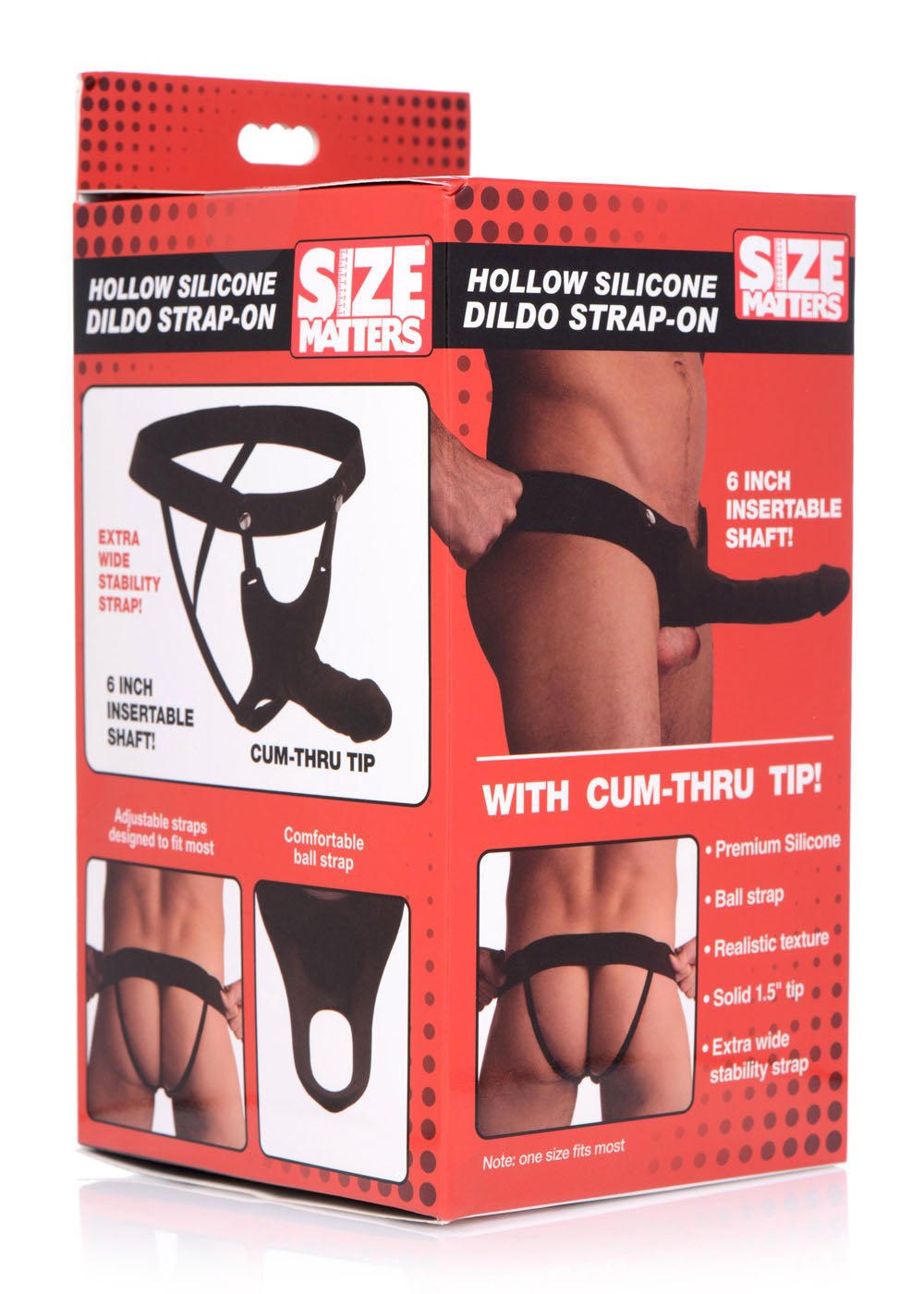 XR Brands Hollow Silicone Dildo Strap-on with Realistic Veins - Black