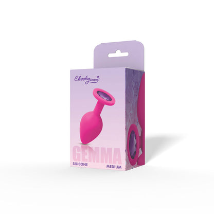 Gemma Purple Gem Pink Silicone Medium Anal Plug - Tapered Design