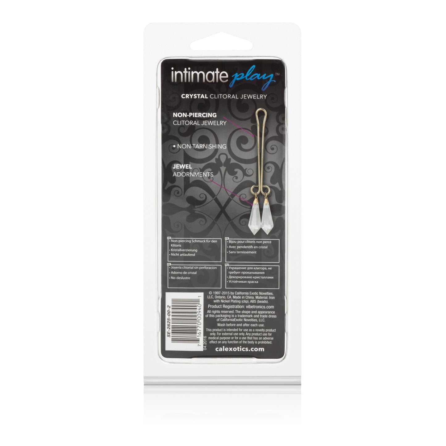 CalExotics Intimate Play Clitoral Jewelry - Clear - Non-Piercing Clip