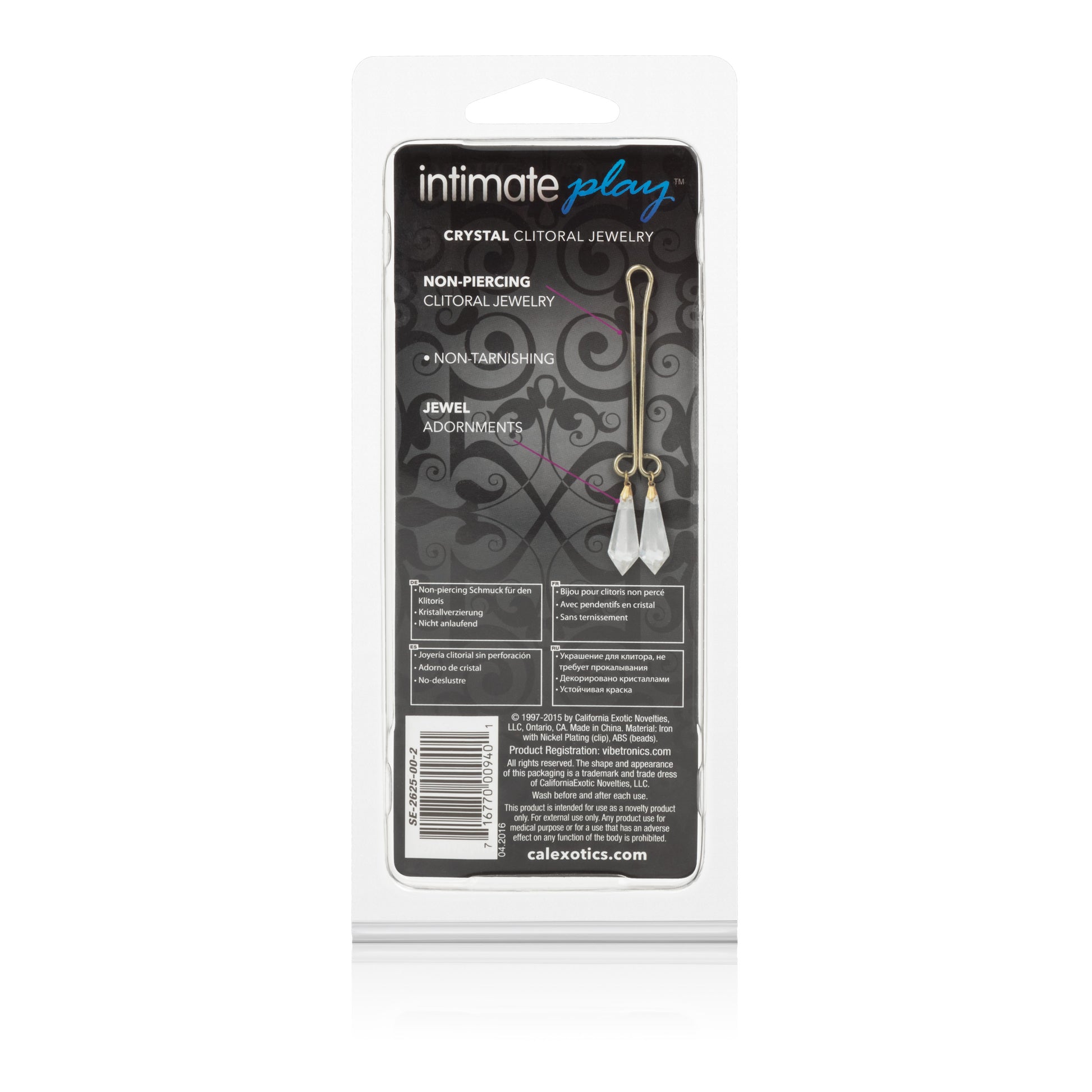 CalExotics Intimate Play Clitoral Jewelry - Clear - Non-Piercing Clip