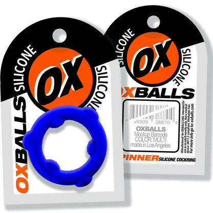 Oxballs Spinner Single Silicone Ring – Blue – Mega-Stretch Cockring