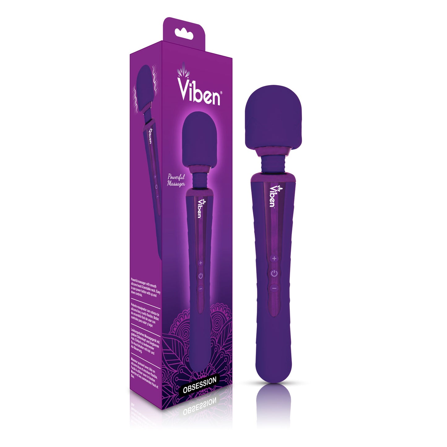 Viben Obsession Wand Massager – Powerful Silicone Massager, Violet