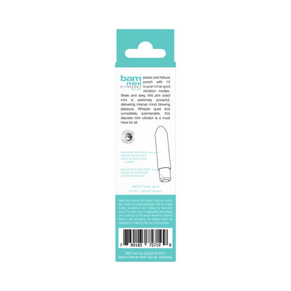 VeDO Bam Mini Rechargeable Bullet Vibe - Turquoise - Powerful Vibrating Mini