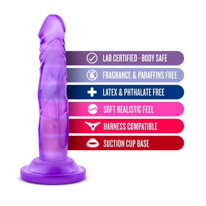 Blush Naturally Yours Mini Cock - 5 Inch Realistic Dong with Suction Cup - Purple