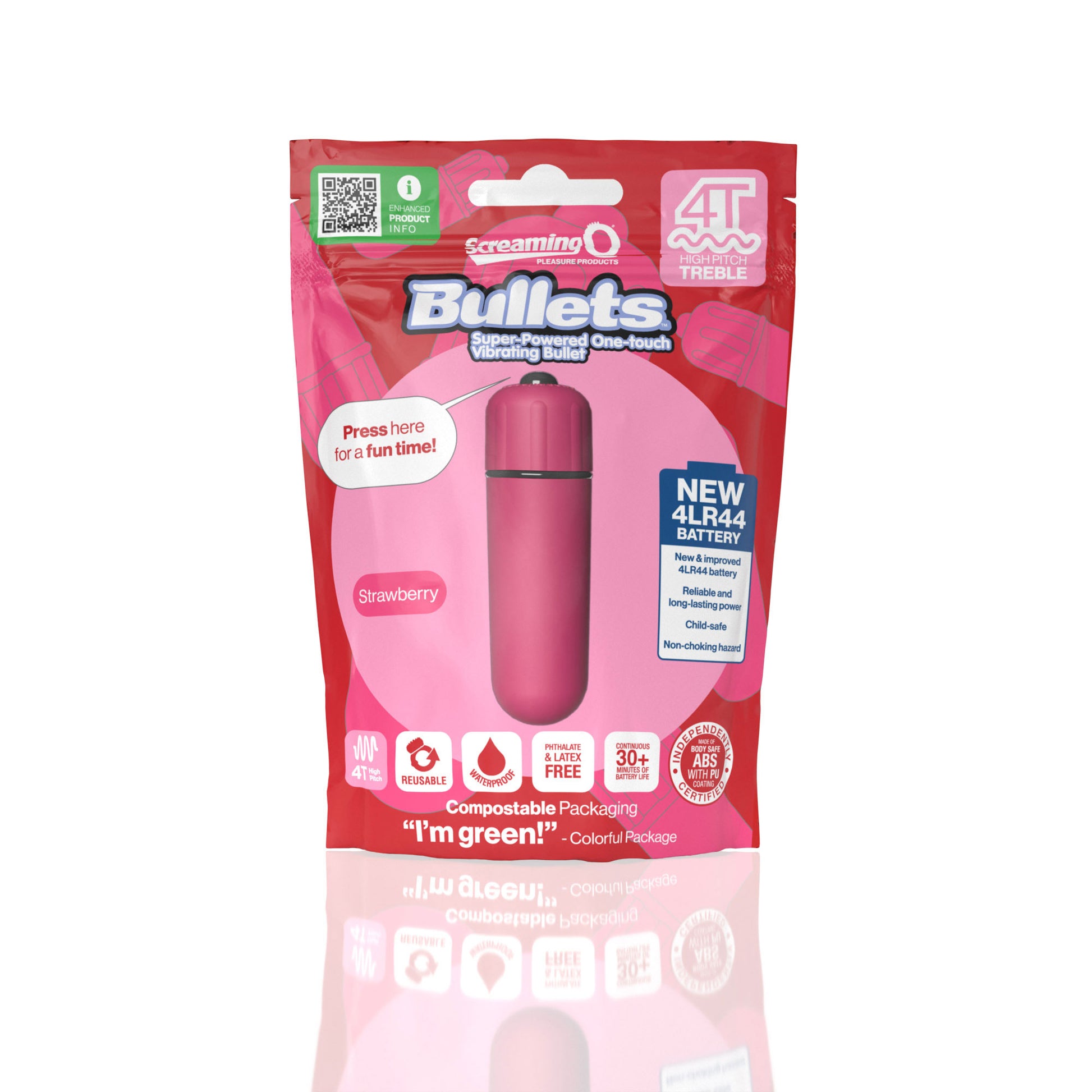Screaming O 4T Bullet – Super Powered One Touch Vibrating Bullet – Pink