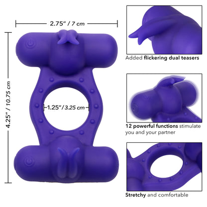 CalExotics Silicone Rechargeable Triple Orgasm Enhancer - Purple