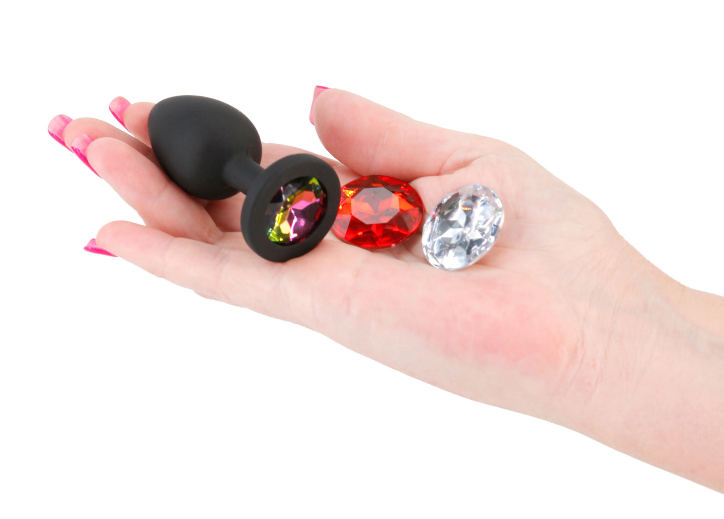Glams Xchange Round Small Accessory with Interchangeable Gems - Black