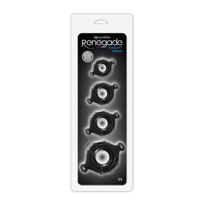 Renegade Vitality Rings - Cock Rings Set with 4 Sizes - Black