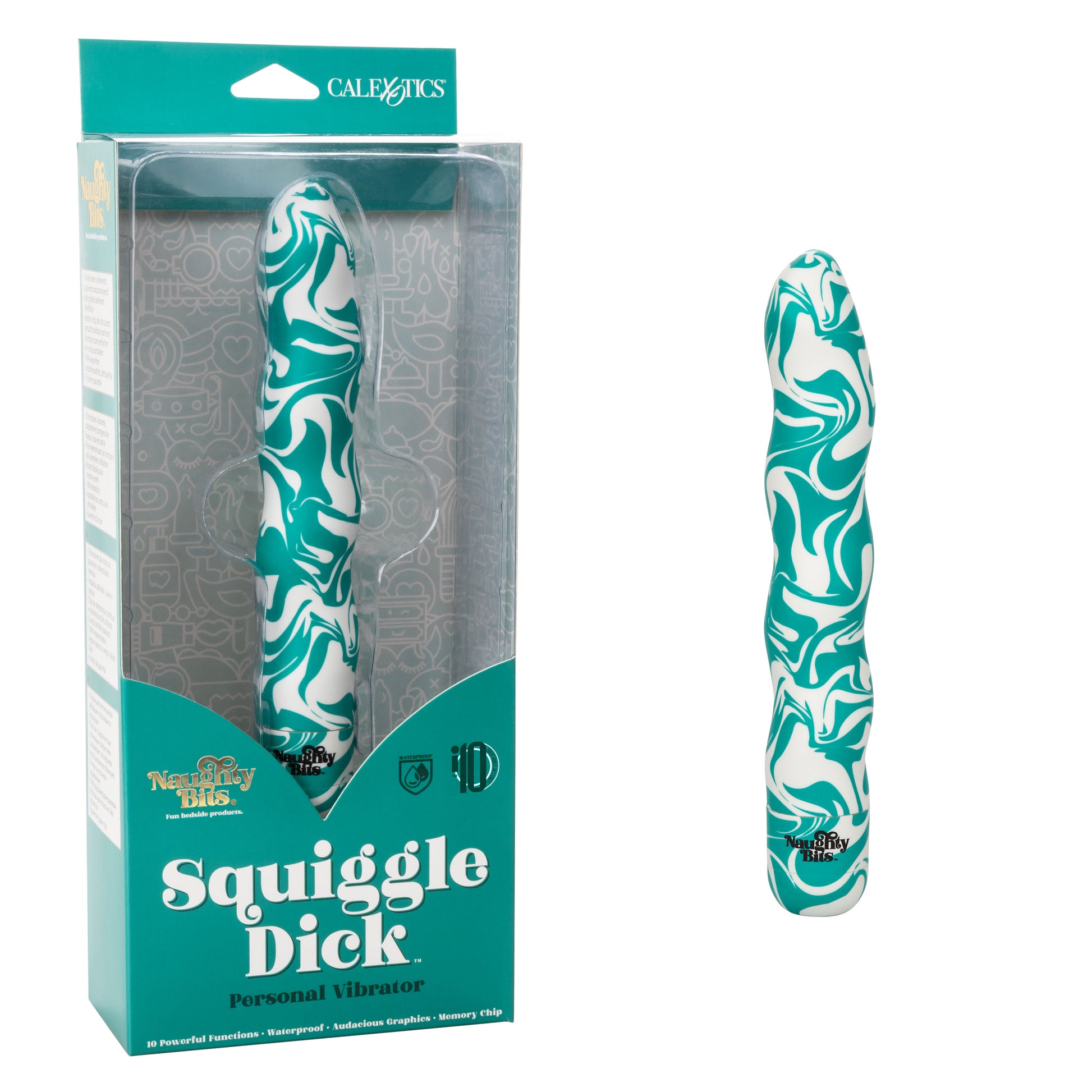 CalExotics Naughty Bits Squiggle Dick Personal Vibrator – Multi-Function Waterproof Design