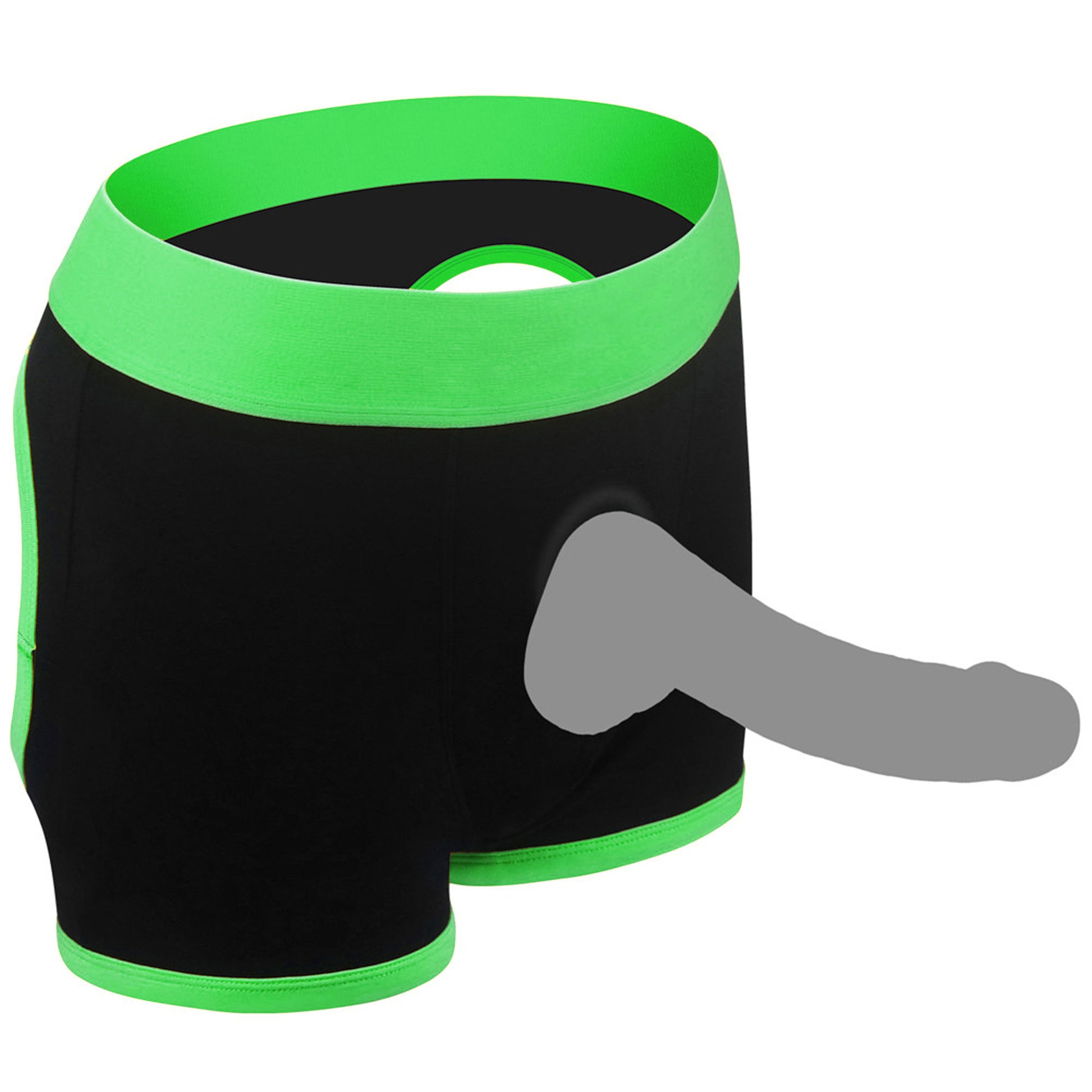 Viben Strap-On Boxer Shorts - XL/XXL - Black/Green