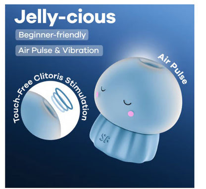 Satisfyer Jelly-Cious Clitoral Stimulator with Air Pulse Waves and Vibration – Blue
