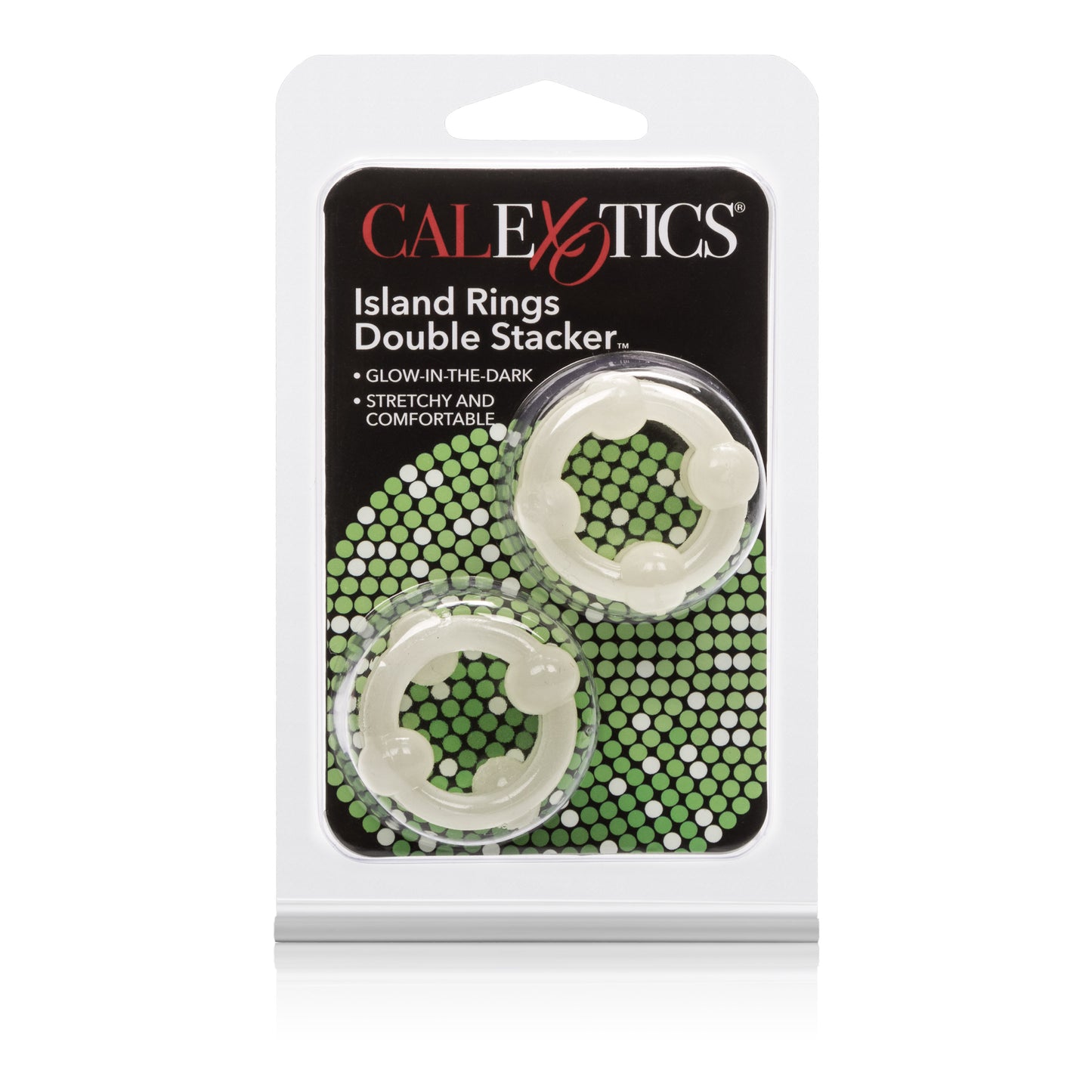 CalExotics Island Rings Double Stacker – Glow-in-the-Dark Erection Enhancer