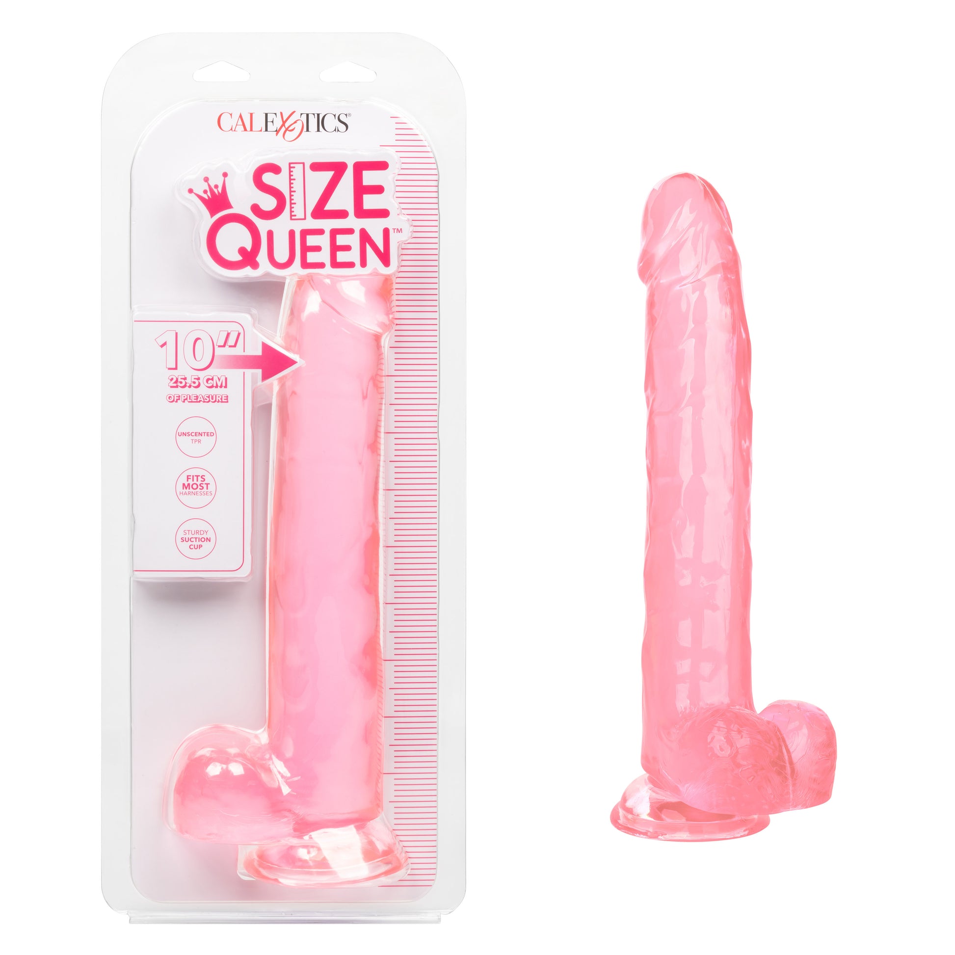 CalExotics Size Queen 10-Inch Dildo with Suction Cup Base - Pink