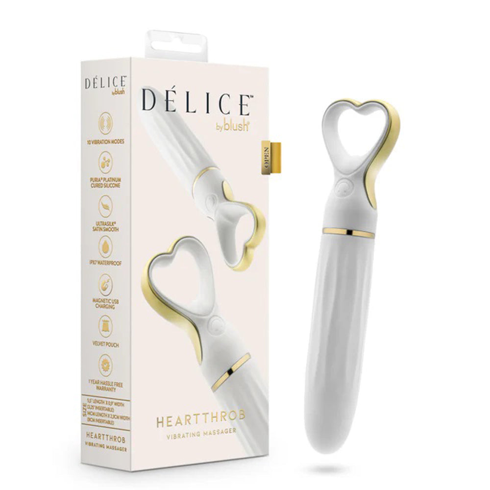 Blush Delice Heartthrob Vibrator – White – 10 Vibration Modes