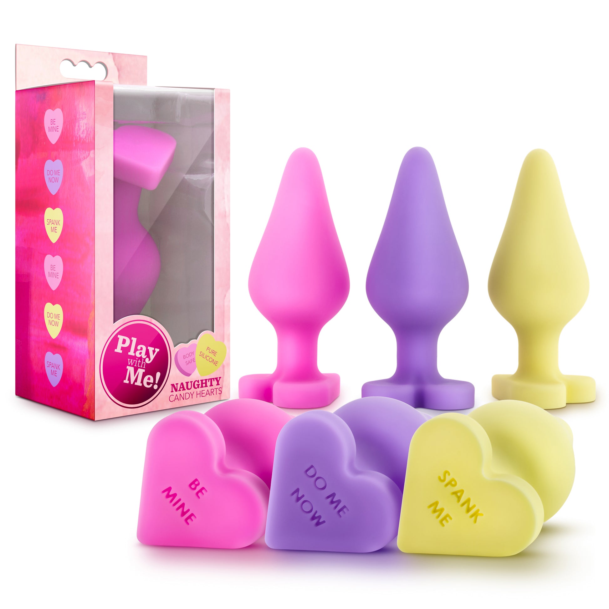 Blush Naughty Candy Hearts - Assorted Colors Anal Toys - 9 Pieces