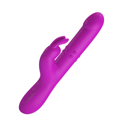Pretty Love Reese Rabbit Vibrator with Thrusting and Rotation – Purple