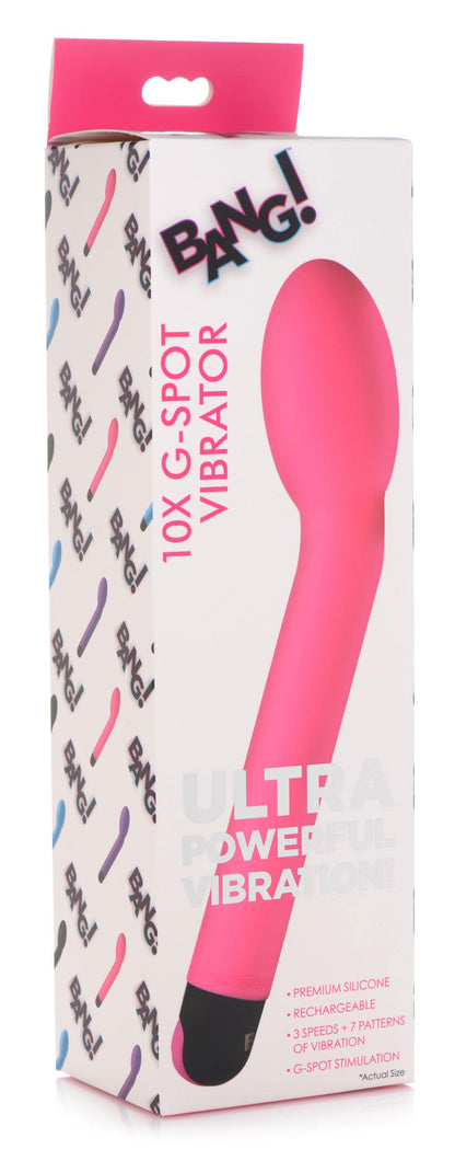 XR Brands 10x G-Spot Vibrator - Pink - 3 Speeds and 7 Patterns