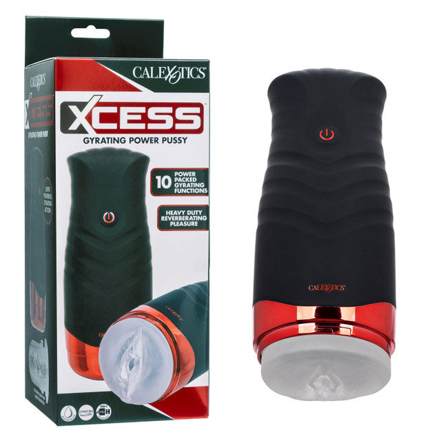 Xcess Gyrating Power Pussy - Rechargeable Masturbator - Black